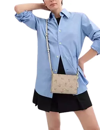 Coach Slim Crossbody Bag In Signature Canvas With Floral Print