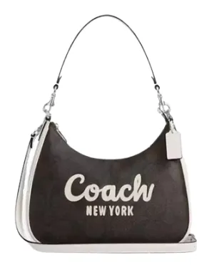 Coach Teri Hobo In Signature Canvas With Coach Graphic