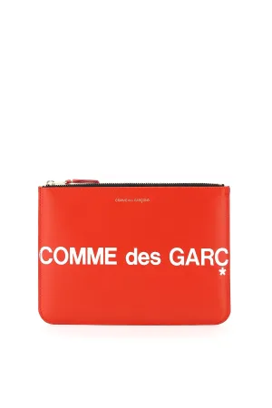 Comme Des Garcons Wallet Men's Leather Pouch With Logo