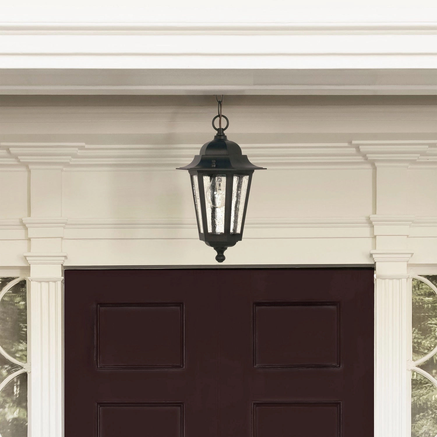 Cornerstone One Light Hanging Lantern Textured Black Garden Hanging Lights promo
