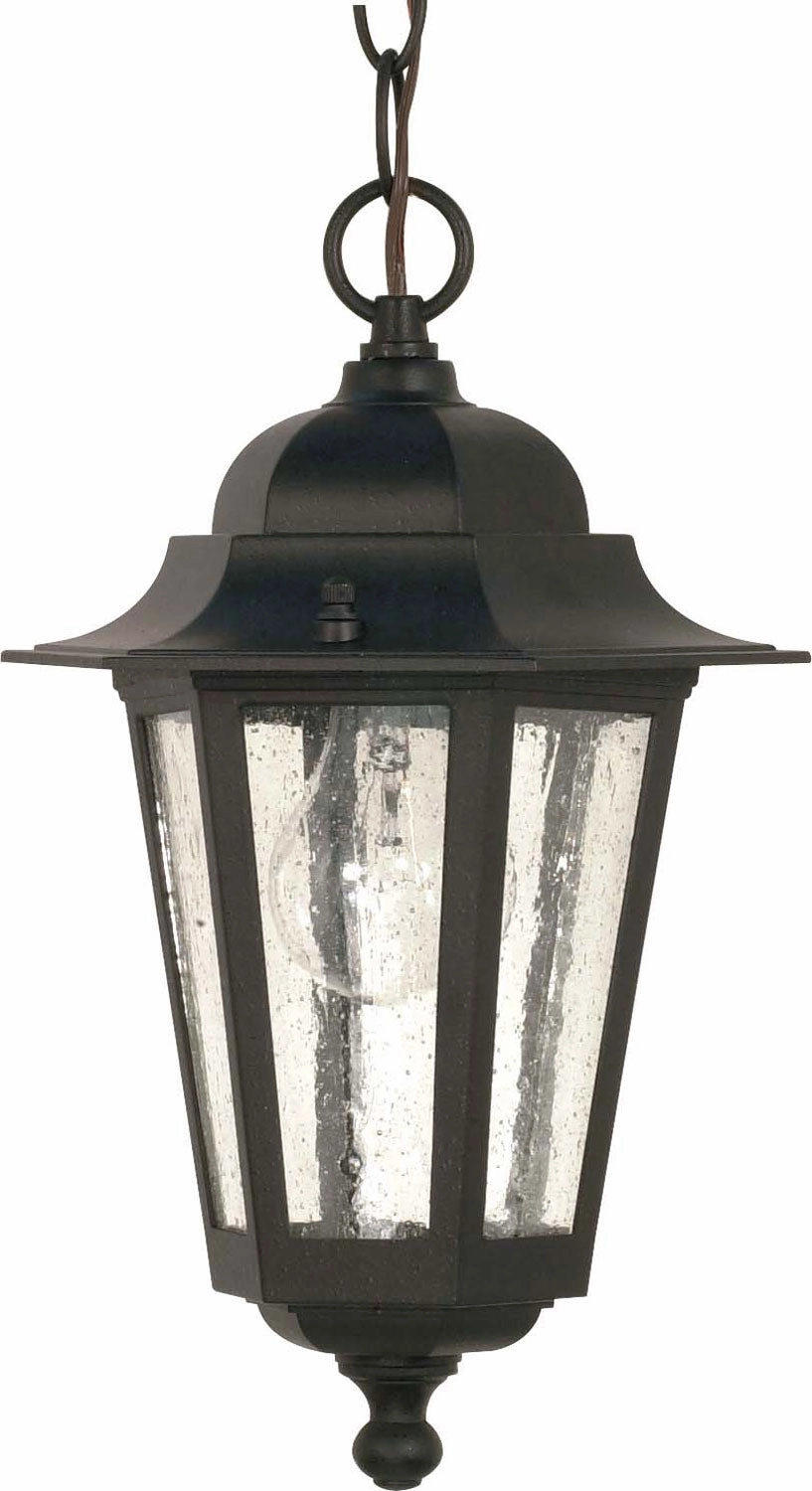 Cornerstone One Light Hanging Lantern Textured Black Outdoor Hanging Lights Lighting premium