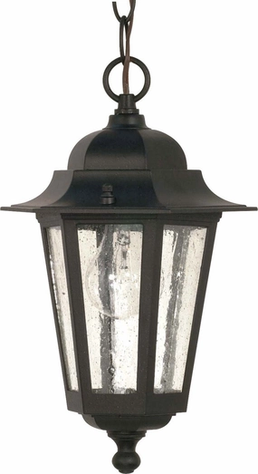 Cornerstone One Light Hanging Lantern Textured Black Outdoor Hanging Lights Lighting premium