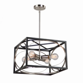 Corona Four Light Chandelier Black & Polished Nickel Ceiling Lights Lighting best price