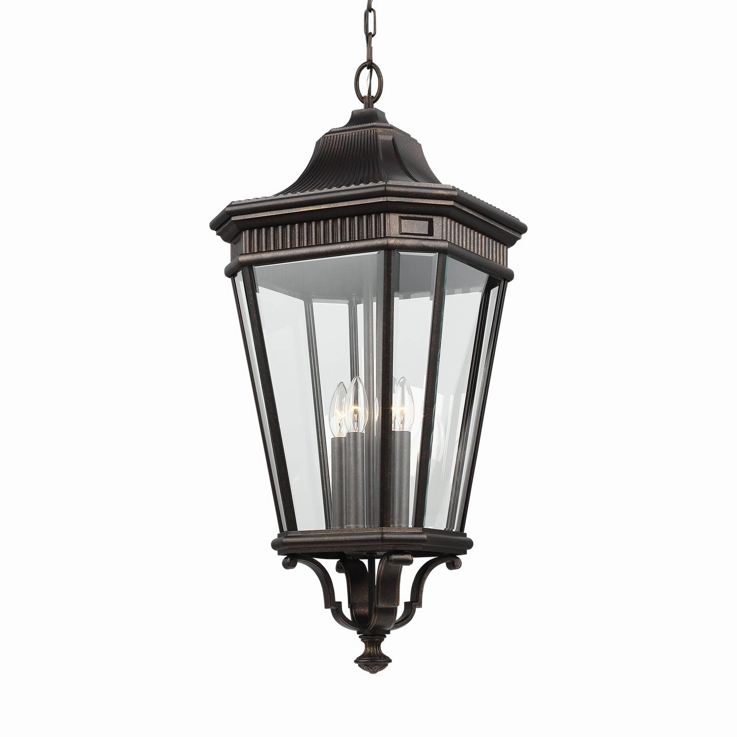 Cotswold Lane Four Light Hanging Lantern Grecian Bronze Modern Outdoor Hanging Lights