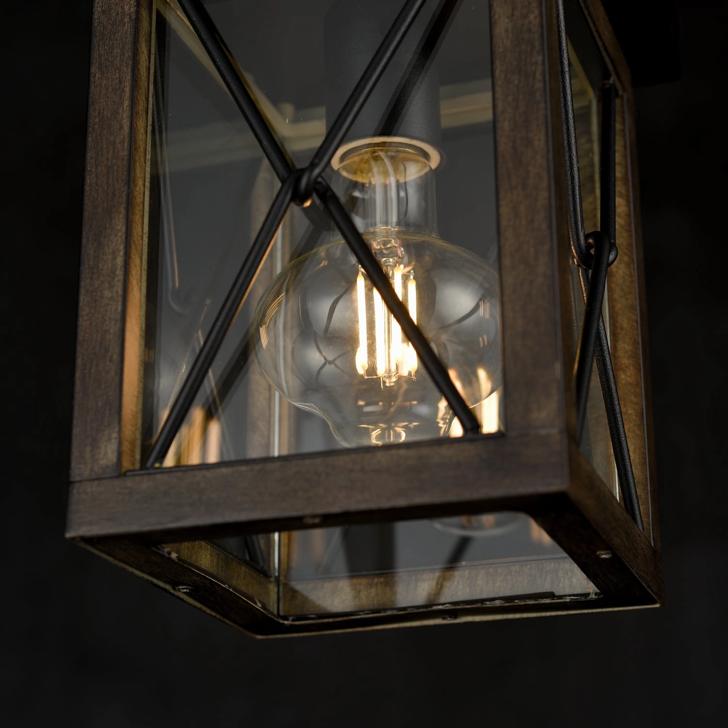 County Fair Outdoor One Light Outdoor Flush Mount Black/Ironwood On Metal Exterior Ceiling Lights markdown