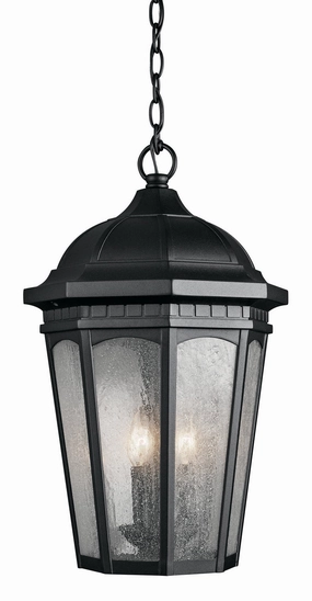 Courtyard Three Light Outdoor Pendant Textured Black Outdoor Hanging Lights Lighting value pack