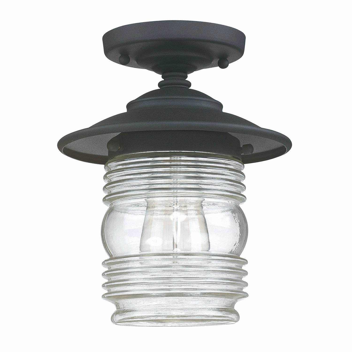 Creekside One Light Outdoor Flush Mount Black Outdoor Ceiling Mount Lighting hot sale