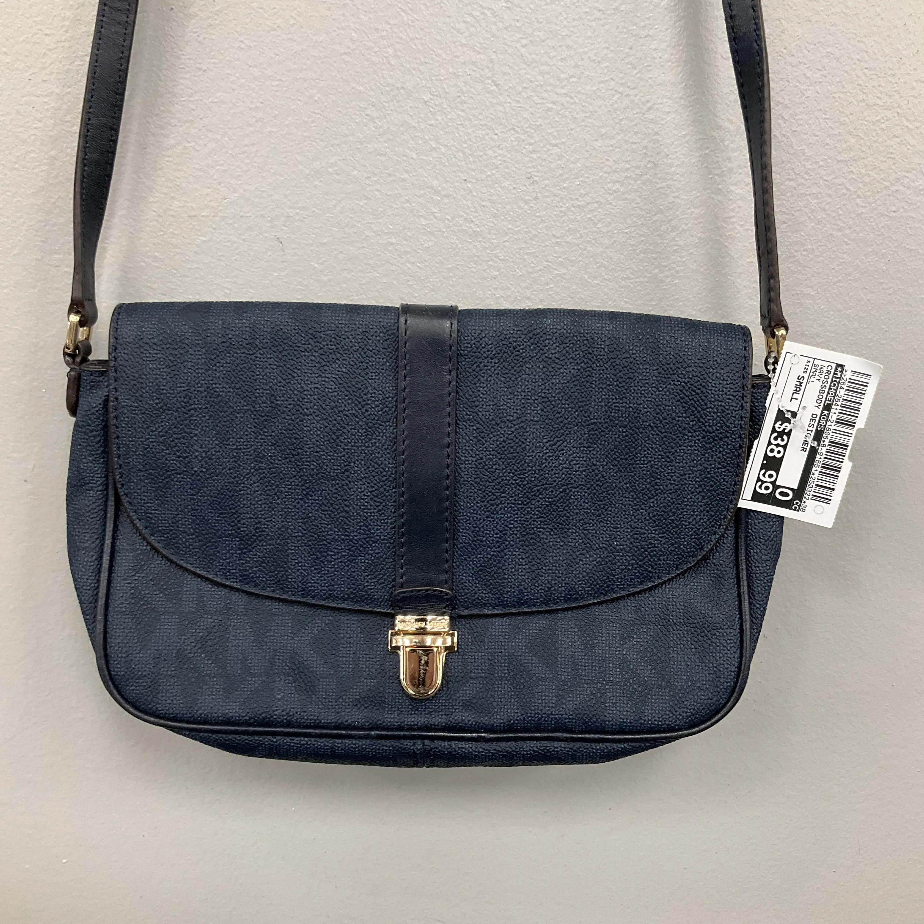 Crossbody Designer By Michael Kors In Navy, Size:Small