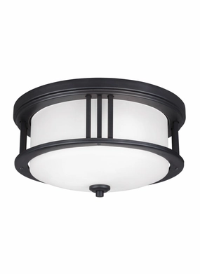 Crowell Two Light Outdoor Flush Mount Black Outdoor Ceiling Mount Lighting hot sale