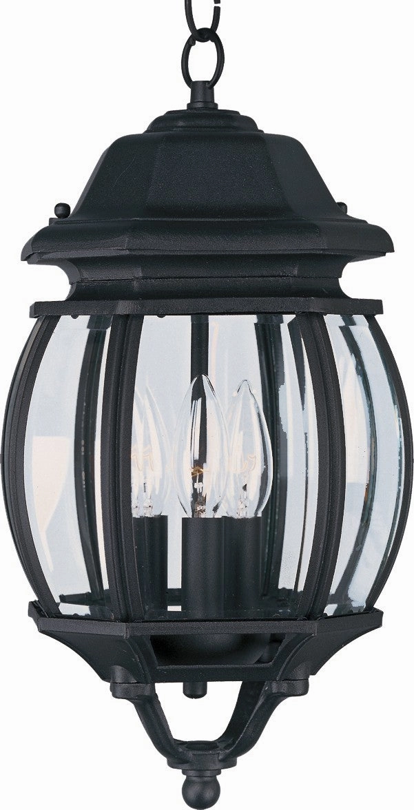 Crown Hill Three Light Outdoor Hanging Lantern Black Modern Outdoor Hanging Lights