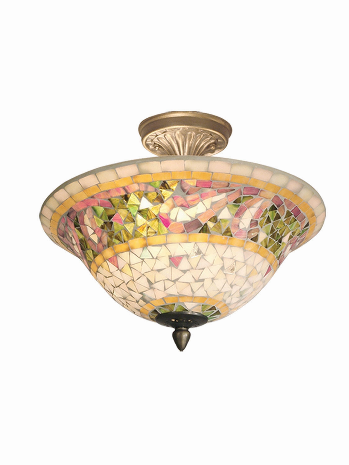 Dale Tiffany Flush Mount Series 8780/3LTF Ceiling Light - Antique Brass Online shop Ceiling Lights
