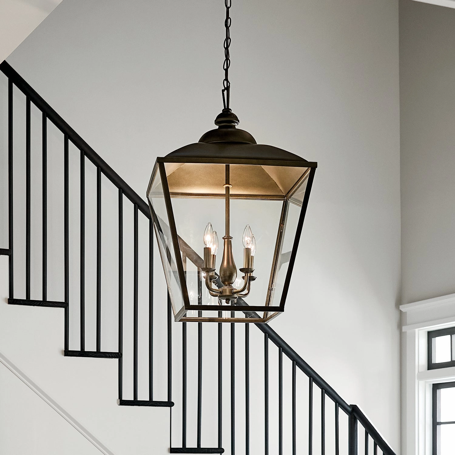 Dame Four Light Foyer Pendant Character Bronze Ceiling Light Fixtures on sale