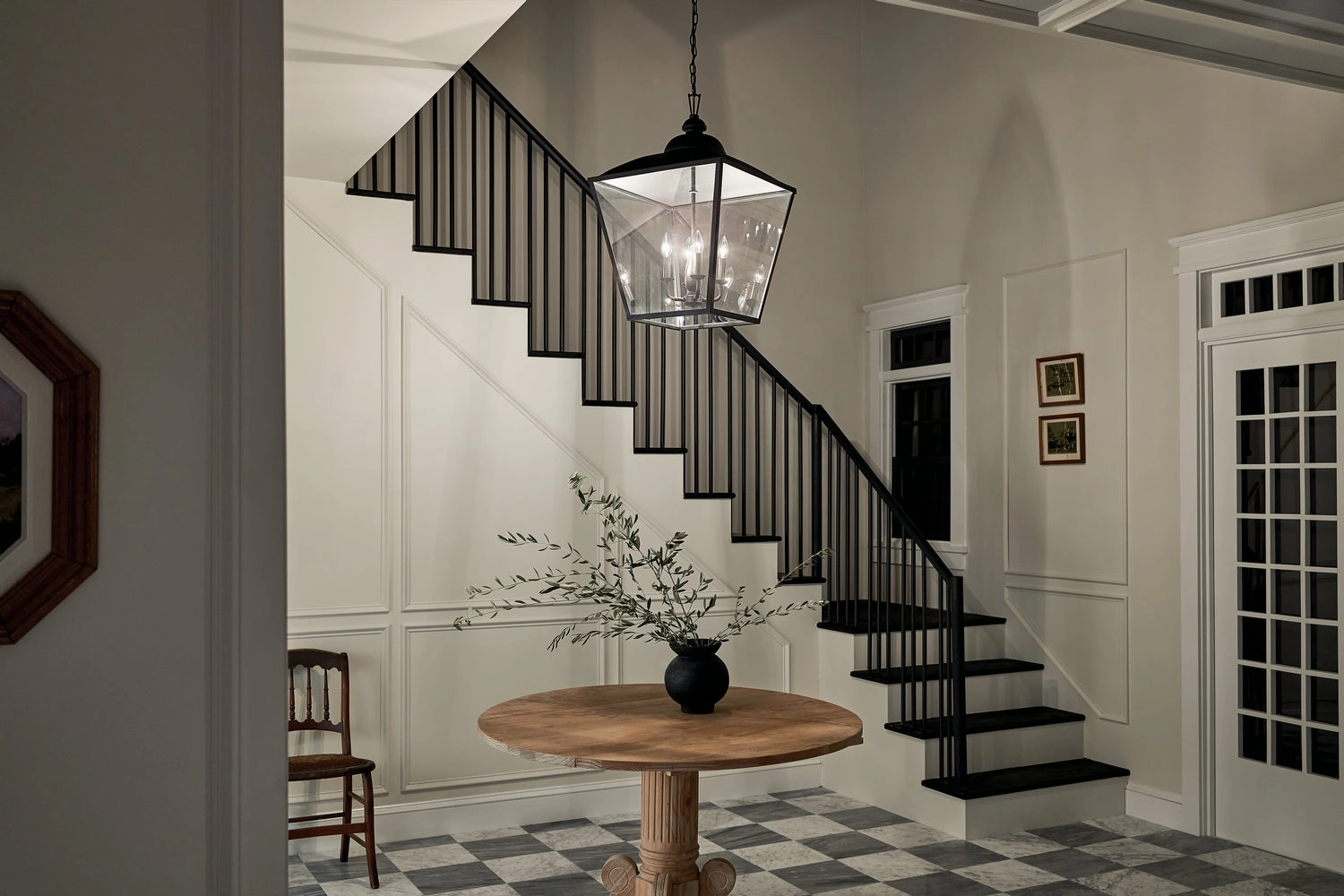 Dame Four Light Foyer Pendant Textured Black Ceiling Light Fixtures on sale