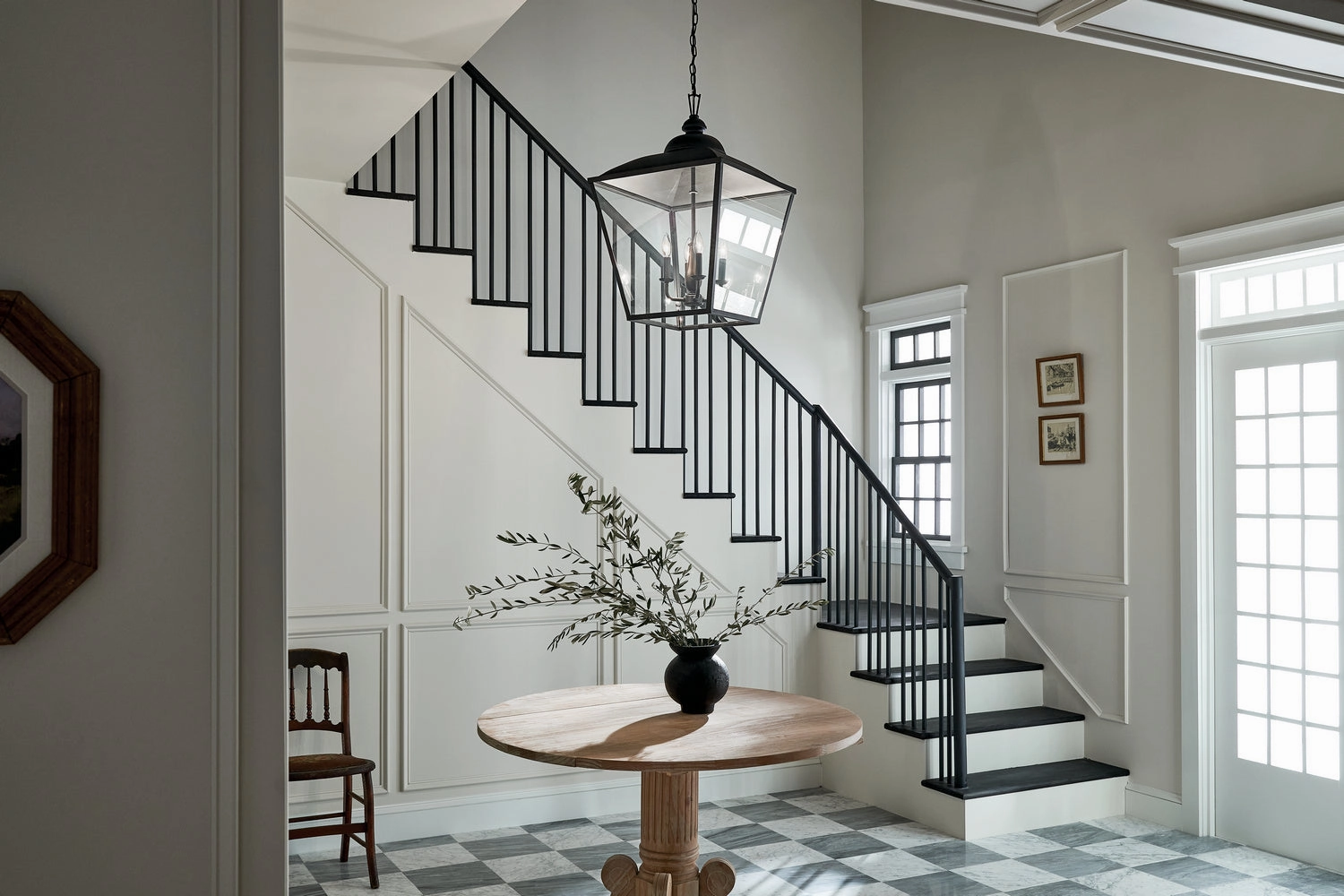Dame Four Light Foyer Pendant Textured Black Ceiling Light Fixtures on sale