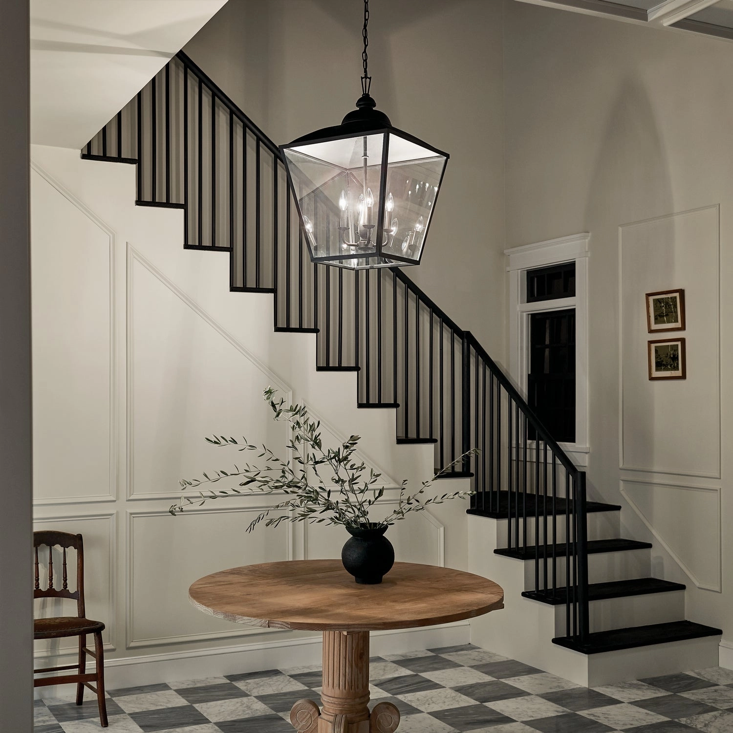 Dame Four Light Foyer Pendant Textured Black Ceiling Light Fixtures on sale