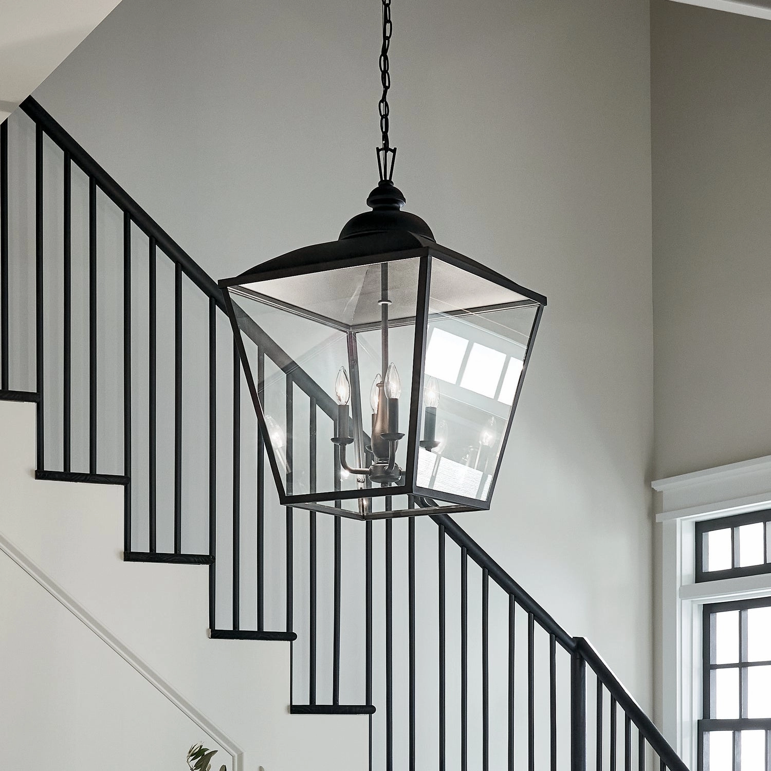 Dame Four Light Foyer Pendant Textured Black Ceiling Light Fixtures on sale
