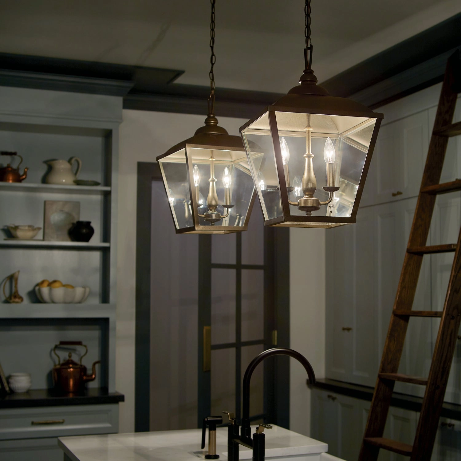 Dame Two Light Pendant Character Bronze Ceiling Light Fixtures on sale