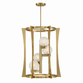 Darien Four Light Pendant Warm Brass Ceiling Lights Lighting outlet store