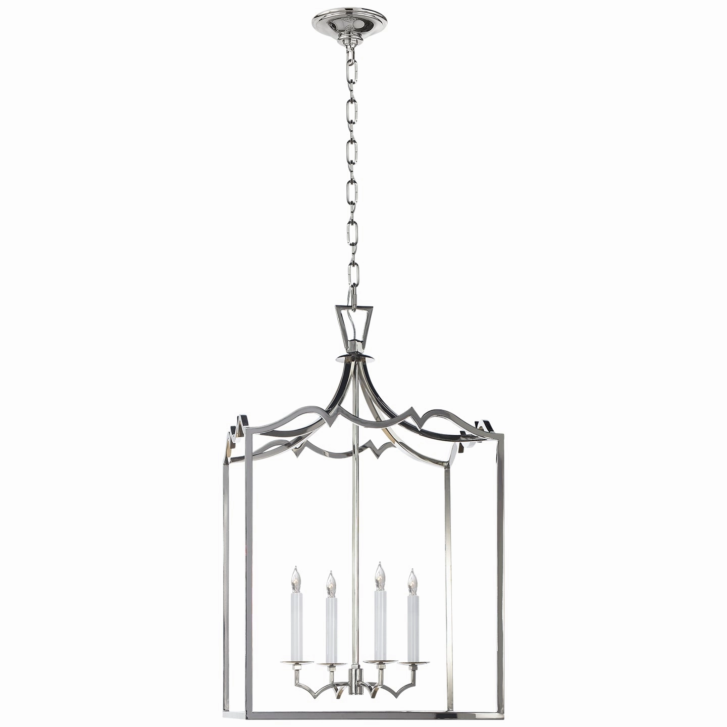 Darlana Fancy Four Light Lantern Polished Nickel Ceiling Lights Lighting free shipping
