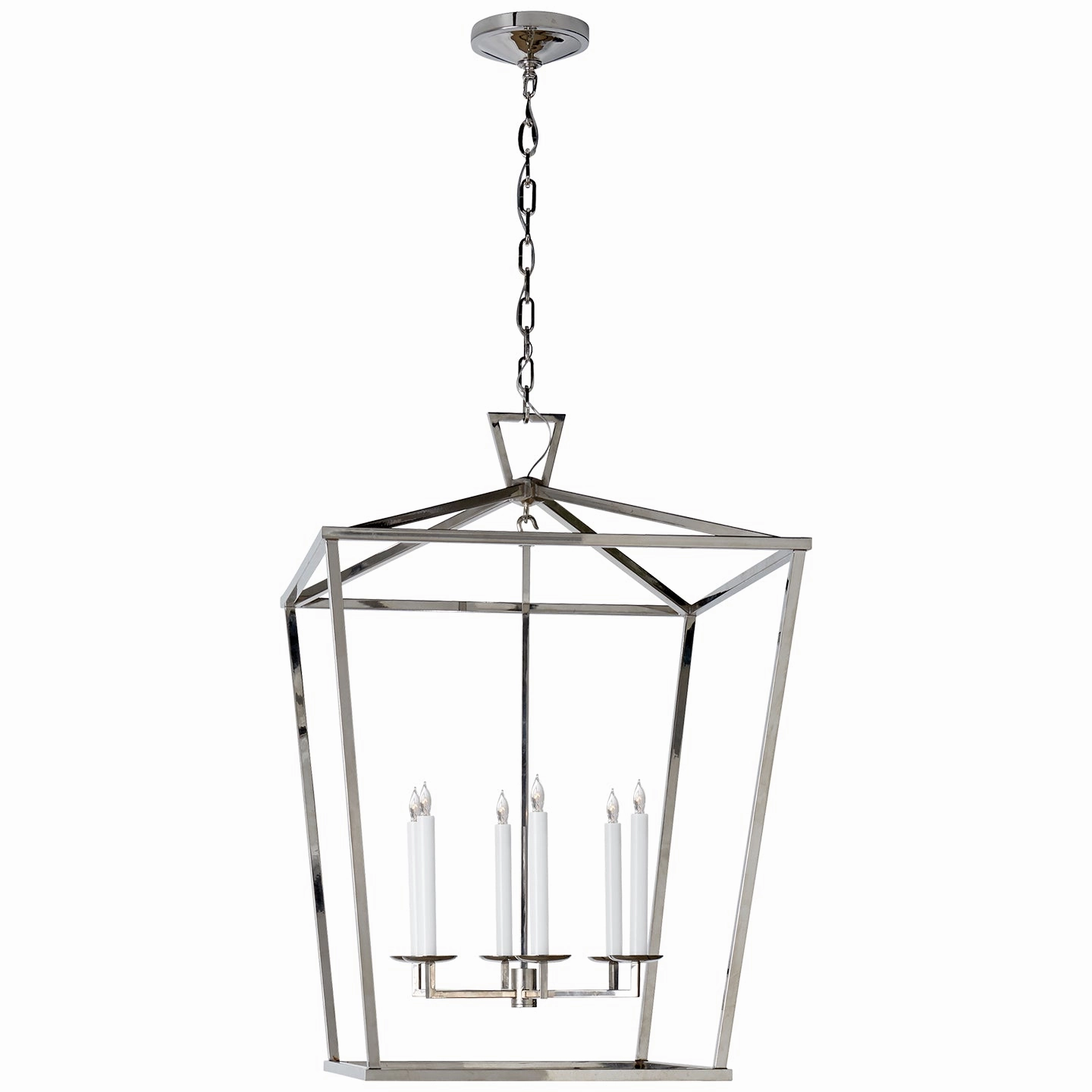 Darlana Six Light Lantern Polished Nickel Ceiling Lights Lighting free shipping