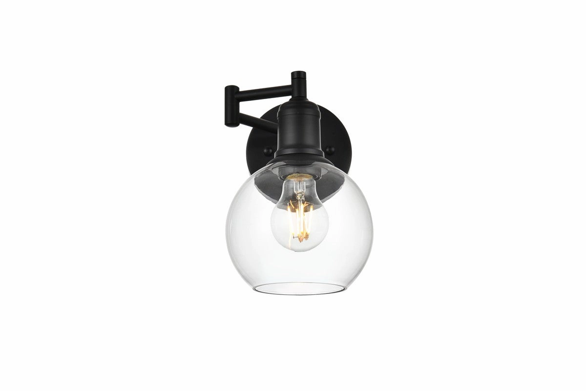 Davian One Light Swing Arm Wall Sconce Black Best Wall Lights online store