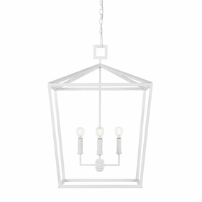 Denison Collection Five Light Chandelier Gesso White Ceiling Lights Lighting cheap deals