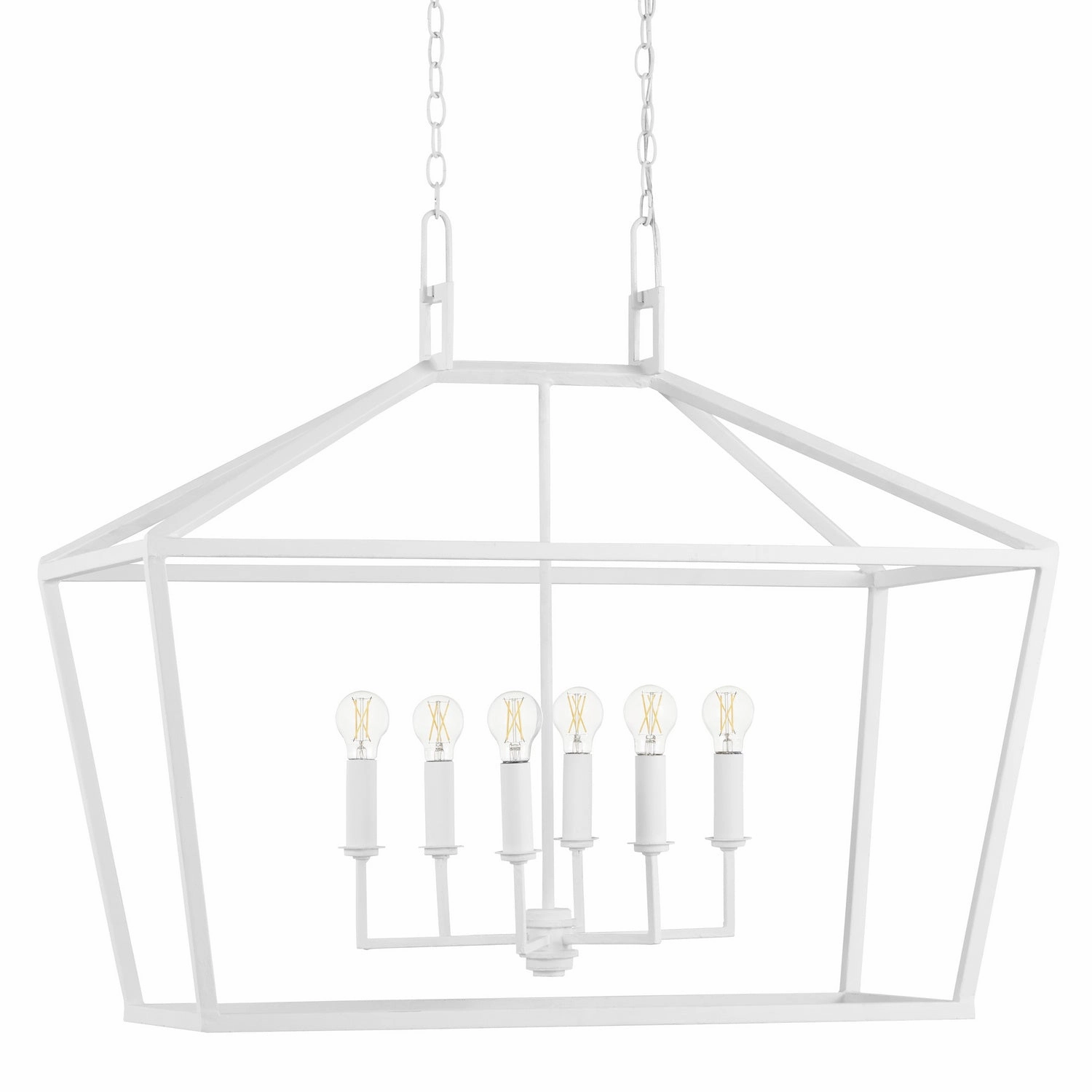Denison Collection Six Light Chandelier Gesso White Cheap Ceiling Lights available
