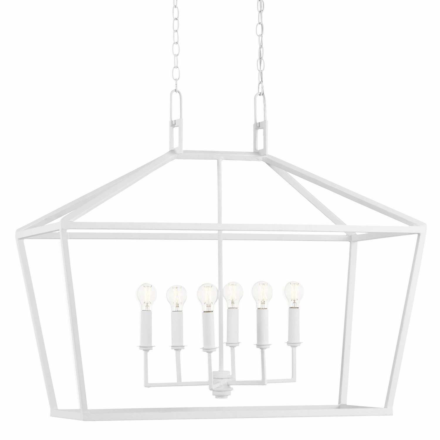 Denison Collection Six Light Chandelier Gesso White Cheap Ceiling Lights available