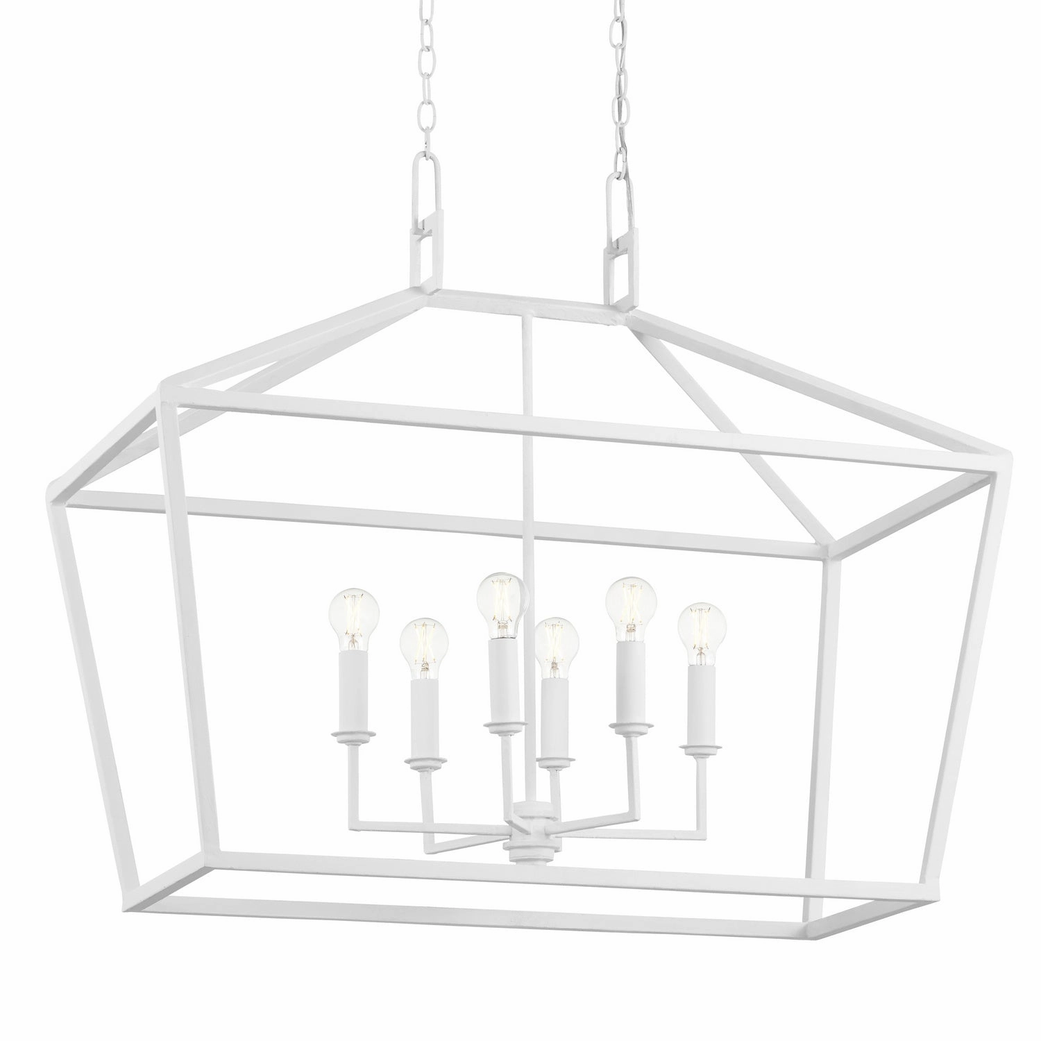 Denison Collection Six Light Chandelier Gesso White Cheap Ceiling Lights available