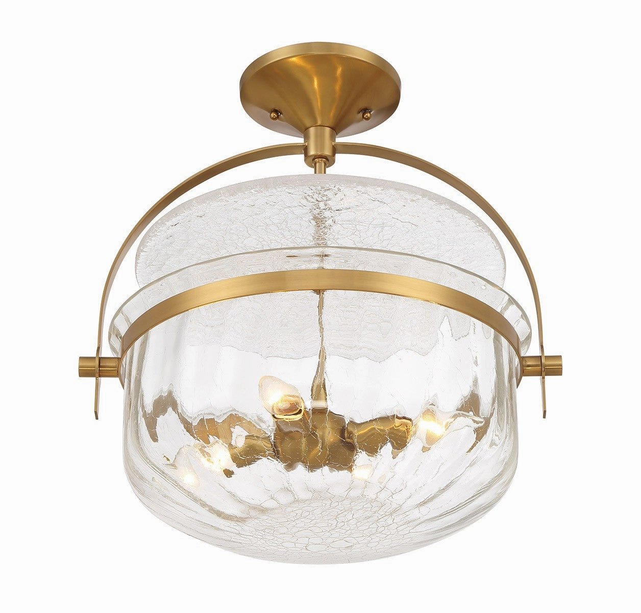Denmar Four Light Convertible Semi-Flush/Pendant Warm Brass Energy-saving Ceiling Lights store