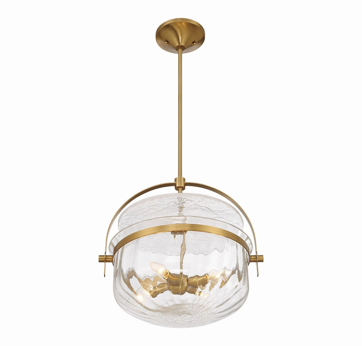 Denmar Four Light Convertible Semi-Flush/Pendant Warm Brass Energy-saving Ceiling Lights store
