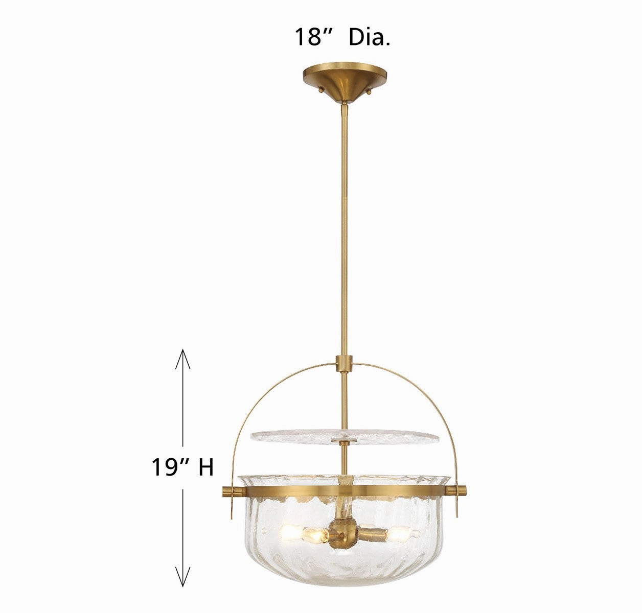 Denmar Four Light Convertible Semi-Flush/Pendant Warm Brass Energy-saving Ceiling Lights store