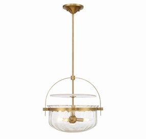 Denmar Four Light Convertible Semi-Flush/Pendant Warm Brass Ceiling Lights Lighting best price