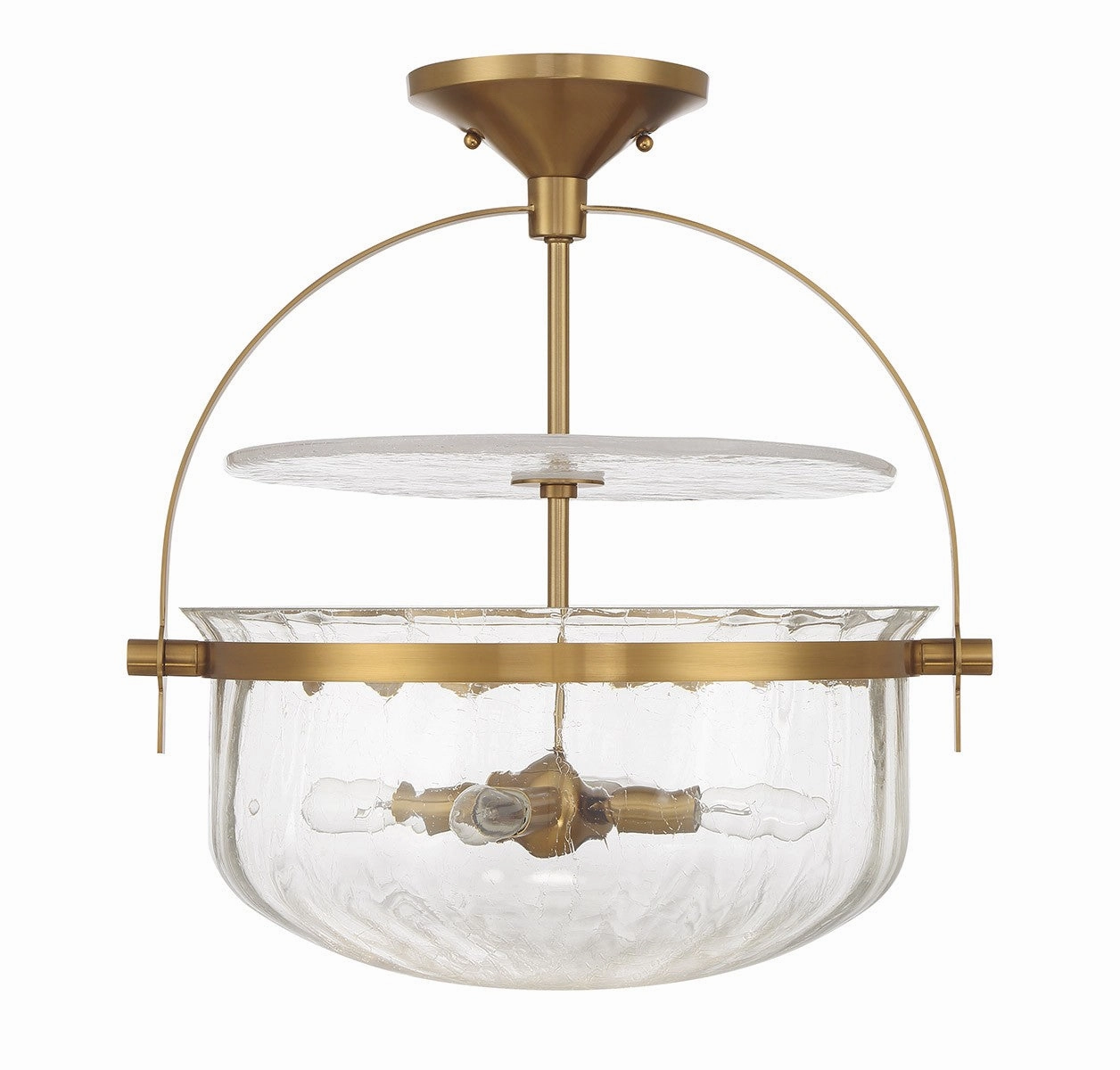 Denmar Four Light Convertible Semi-Flush/Pendant Warm Brass Energy-saving Ceiling Lights store