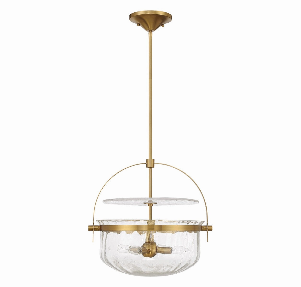 Denmar Four Light Convertible Semi-Flush/Pendant Warm Brass Energy-saving Ceiling Lights store