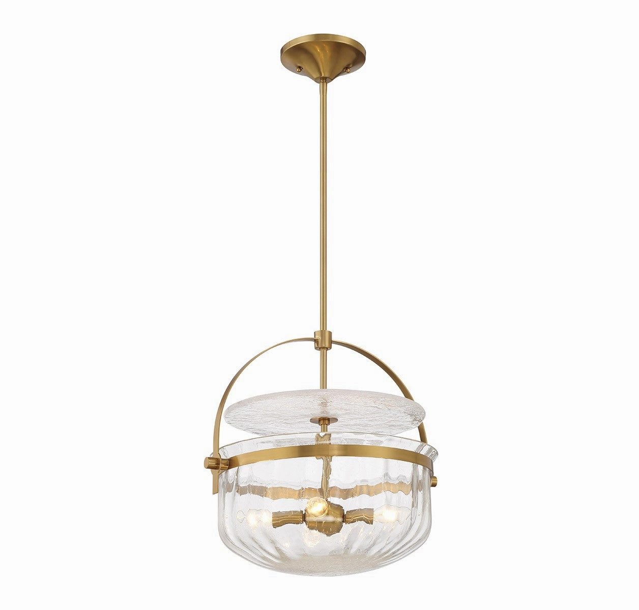 Denmar Four Light Convertible Semi-Flush/Pendant Warm Brass Energy-saving Ceiling Lights store