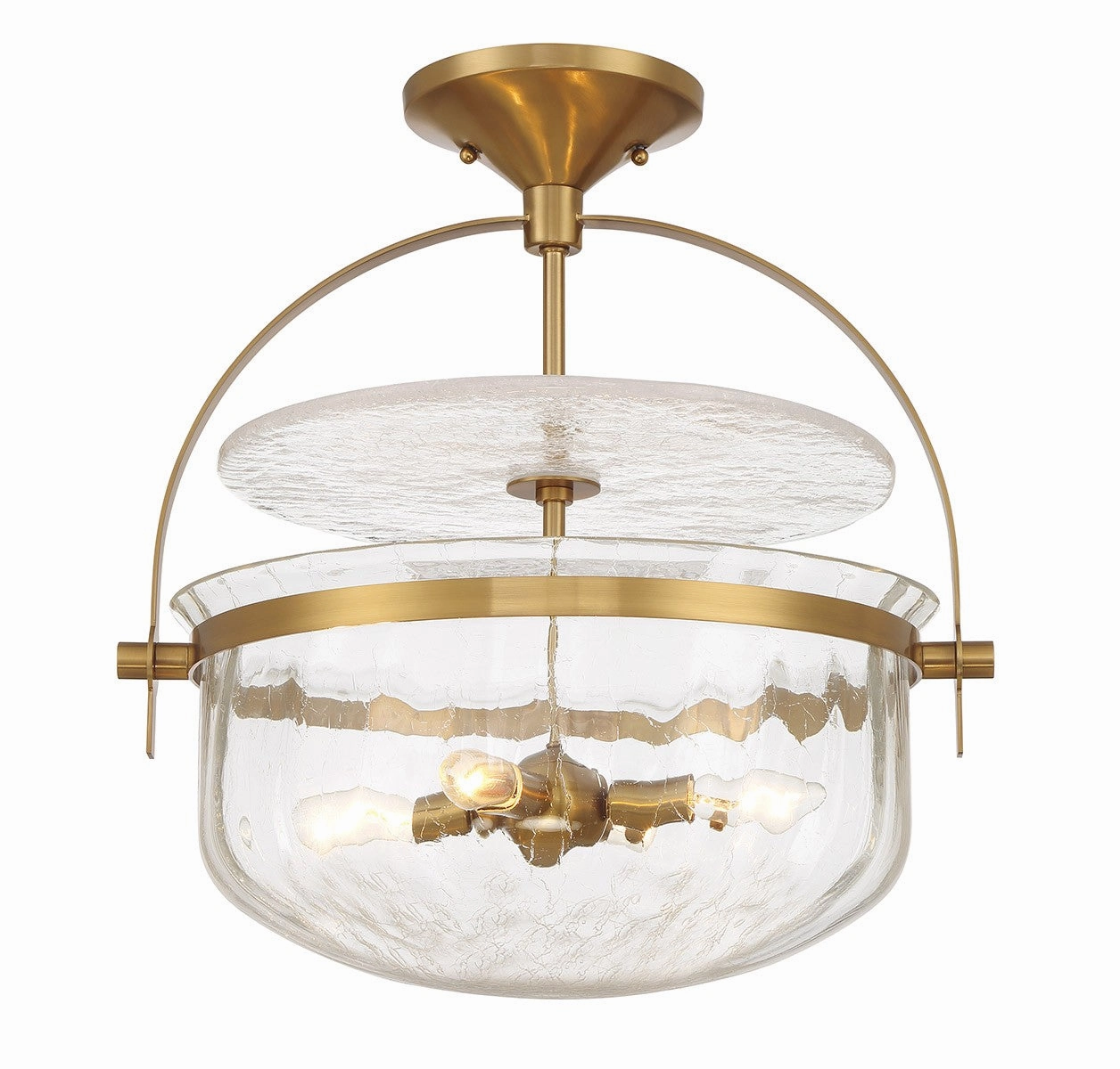Denmar Four Light Convertible Semi-Flush/Pendant Warm Brass Energy-saving Ceiling Lights store