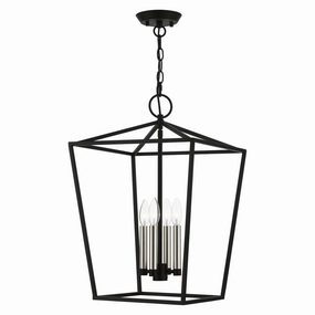 Devone Four Light Chandelier Black w/Brushed Nickel Ceiling Lights Lighting discount price