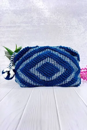 Diamond Carpet Cosmetic Bag In Navy