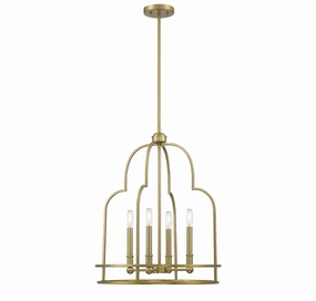 Diplomat Four Light Pendant Warm Brass Ceiling Lights Lighting cheap deals