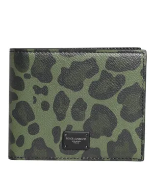 Dolce & Gabbana  Leather DG Plaque Bifold Card Holder Men's Wallet