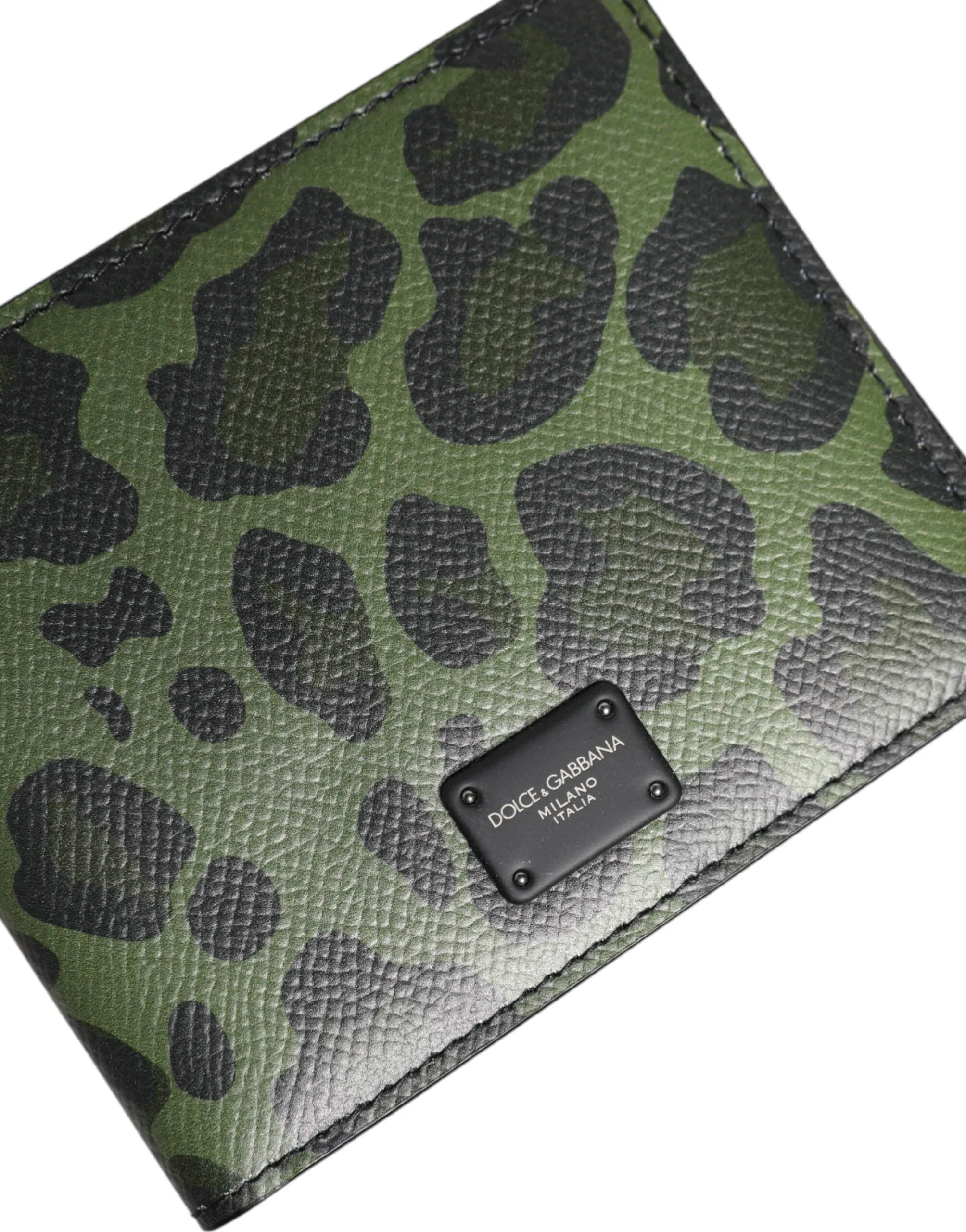 Dolce & Gabbana  Leather DG Plaque Bifold Card Holder Men's Wallet