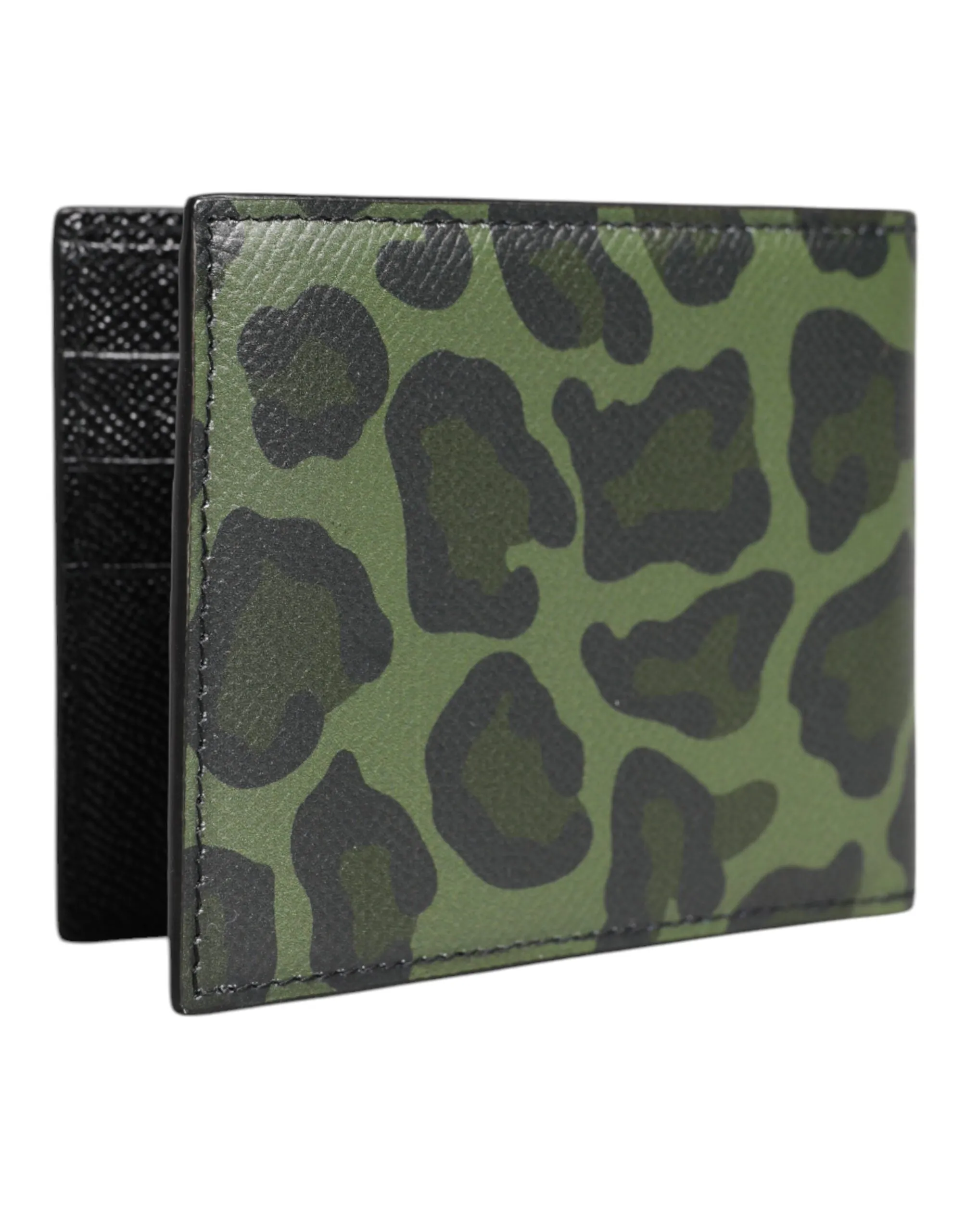 Dolce & Gabbana  Leather DG Plaque Bifold Card Holder Men's Wallet