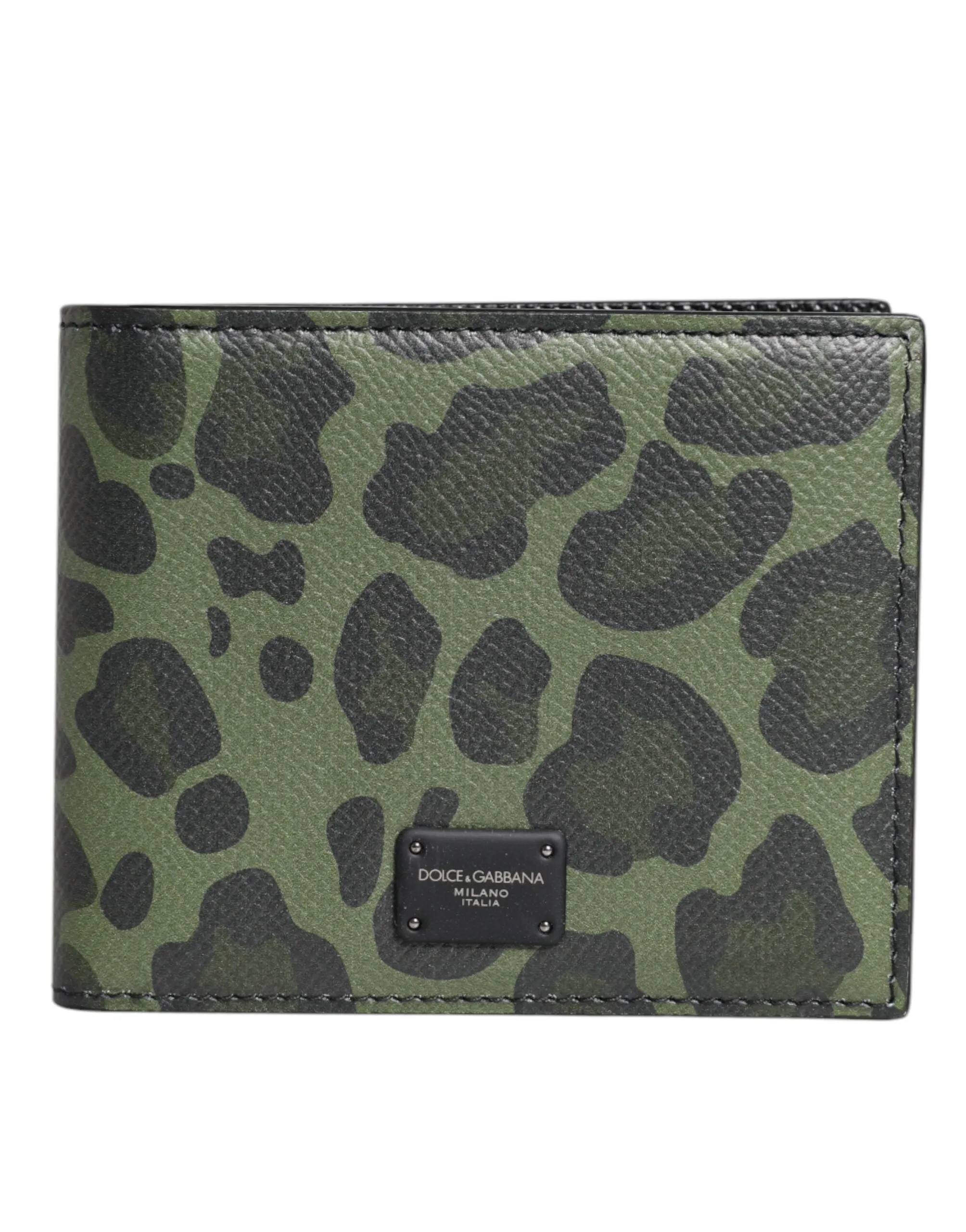 Dolce & Gabbana  Leather DG Plaque Bifold Card Holder Men's Wallet