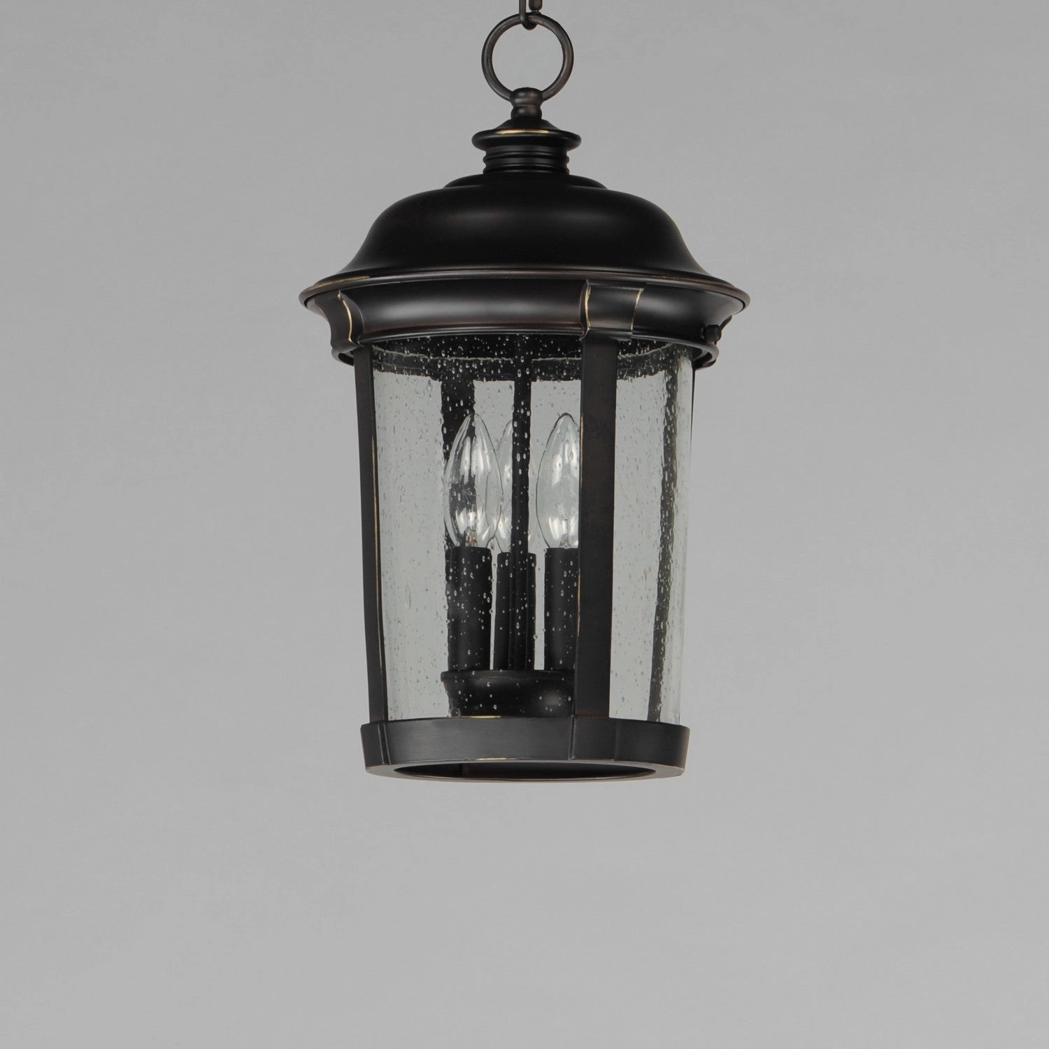 Dover DC Three Light Outdoor Hanging Lantern Bronze Modern Outdoor Hanging Lights