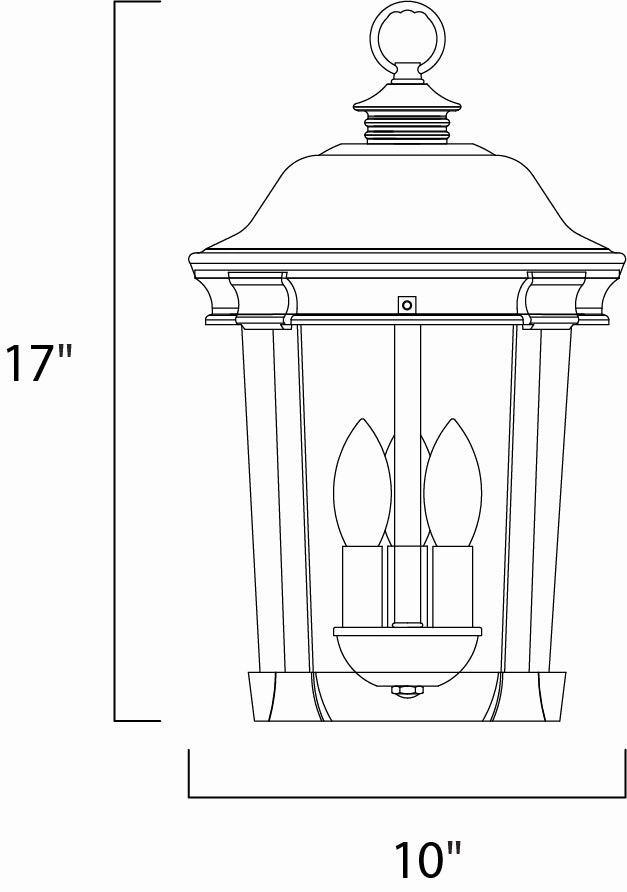 Dover DC Three Light Outdoor Hanging Lantern Bronze Modern Outdoor Hanging Lights