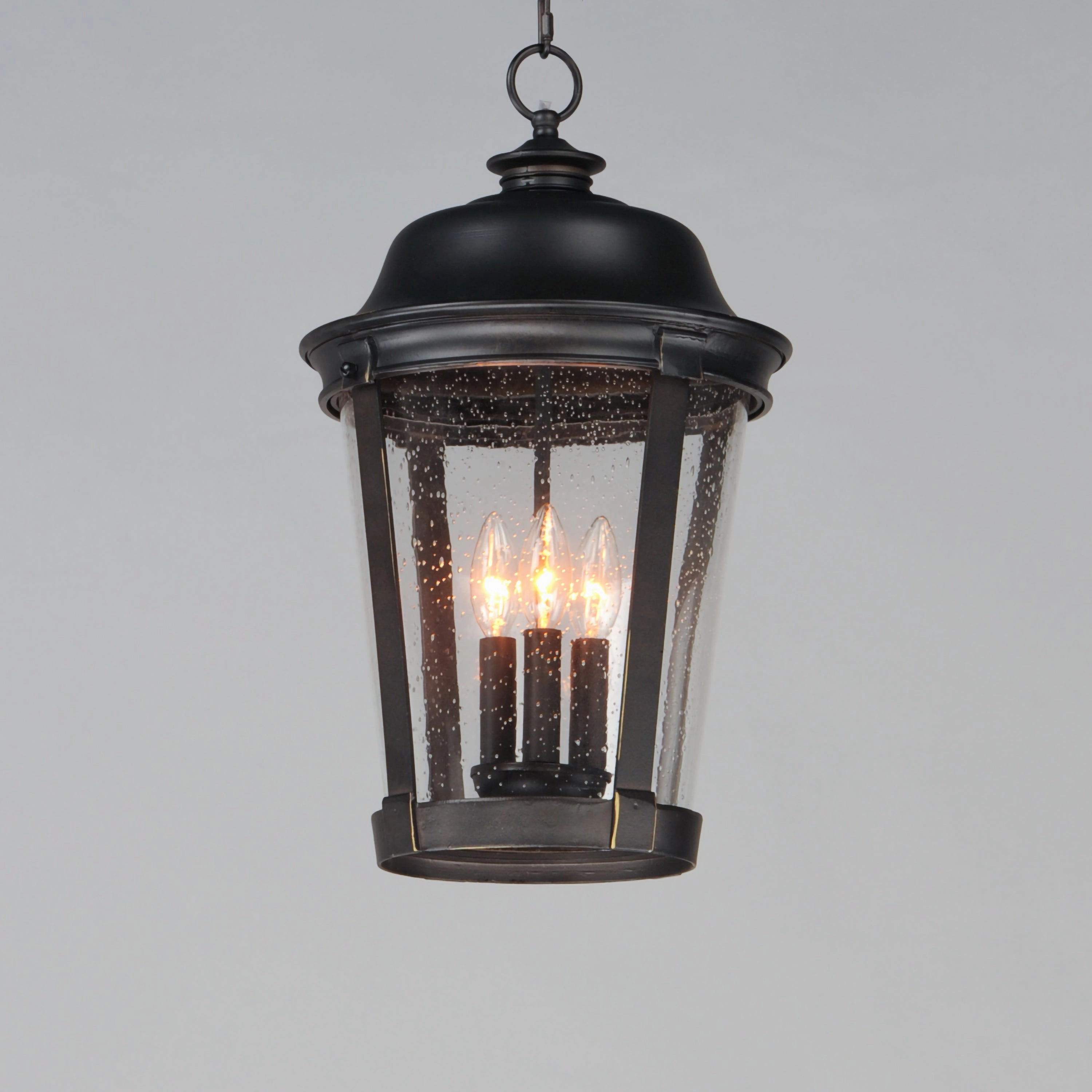 Dover DC Three Light Outdoor Hanging Lantern Bronze Modern Outdoor Hanging Lights