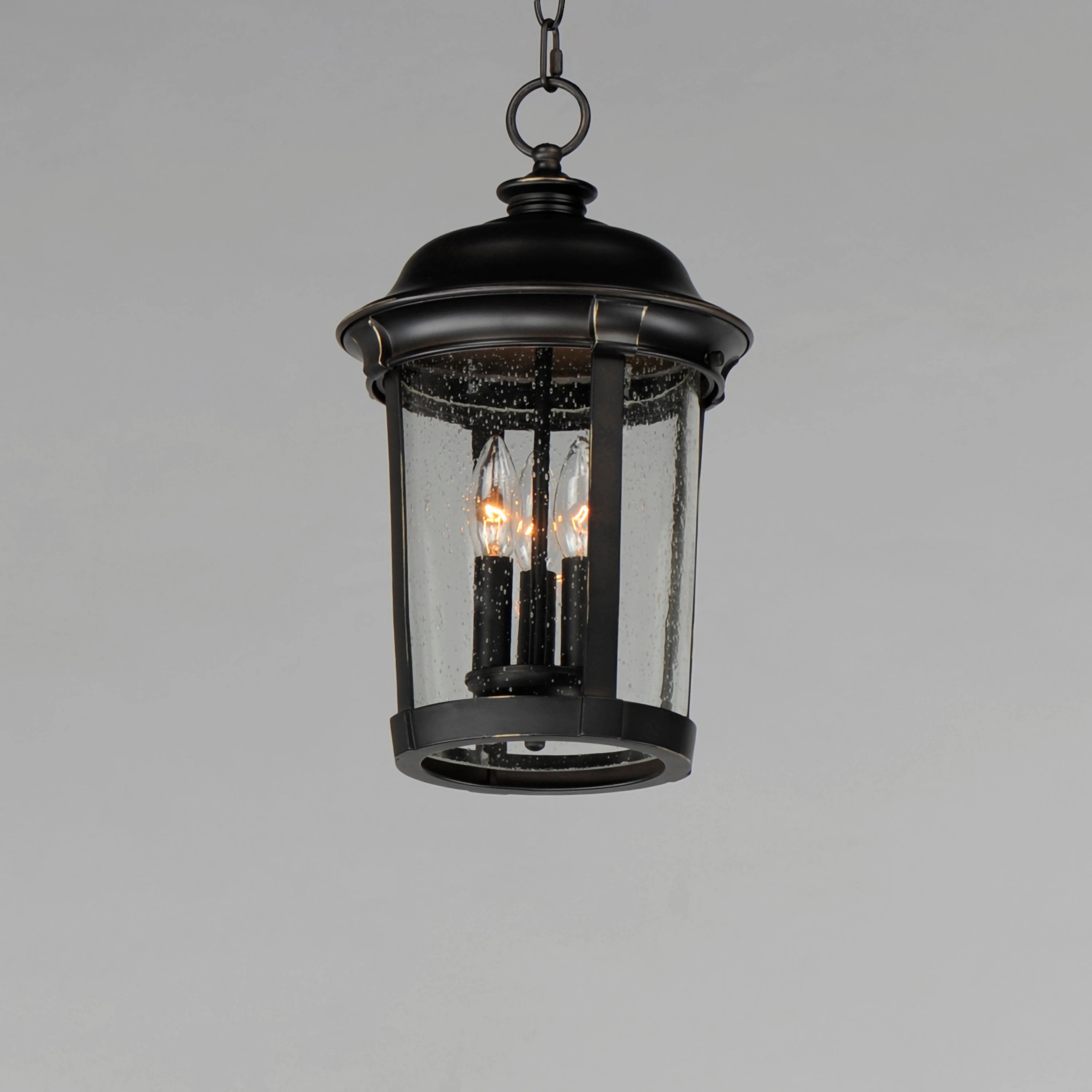 Dover DC Three Light Outdoor Hanging Lantern Bronze Modern Outdoor Hanging Lights