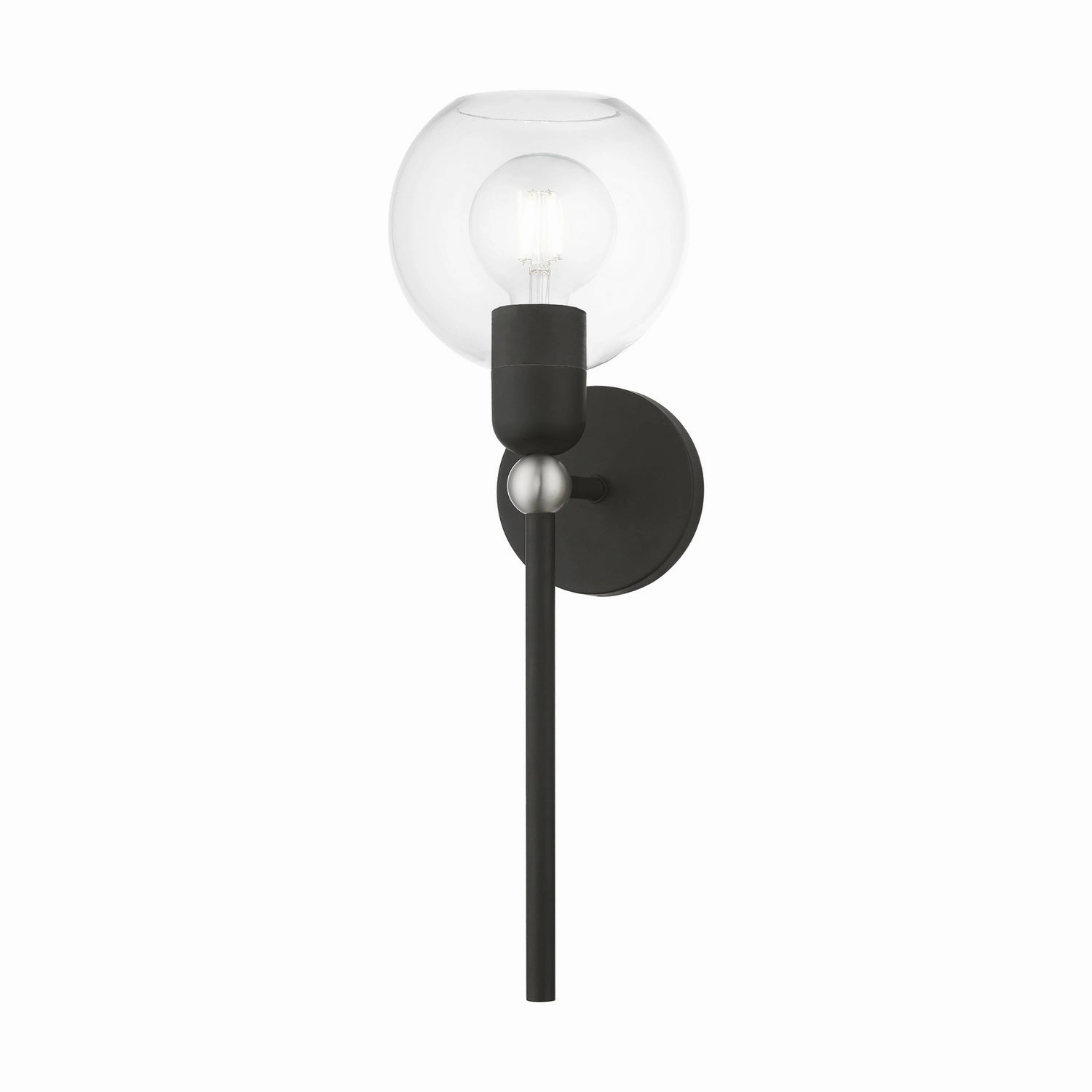 Downtown One Light Wall Sconce Black w/Brushed Nickel Designer Wall Lights store deal