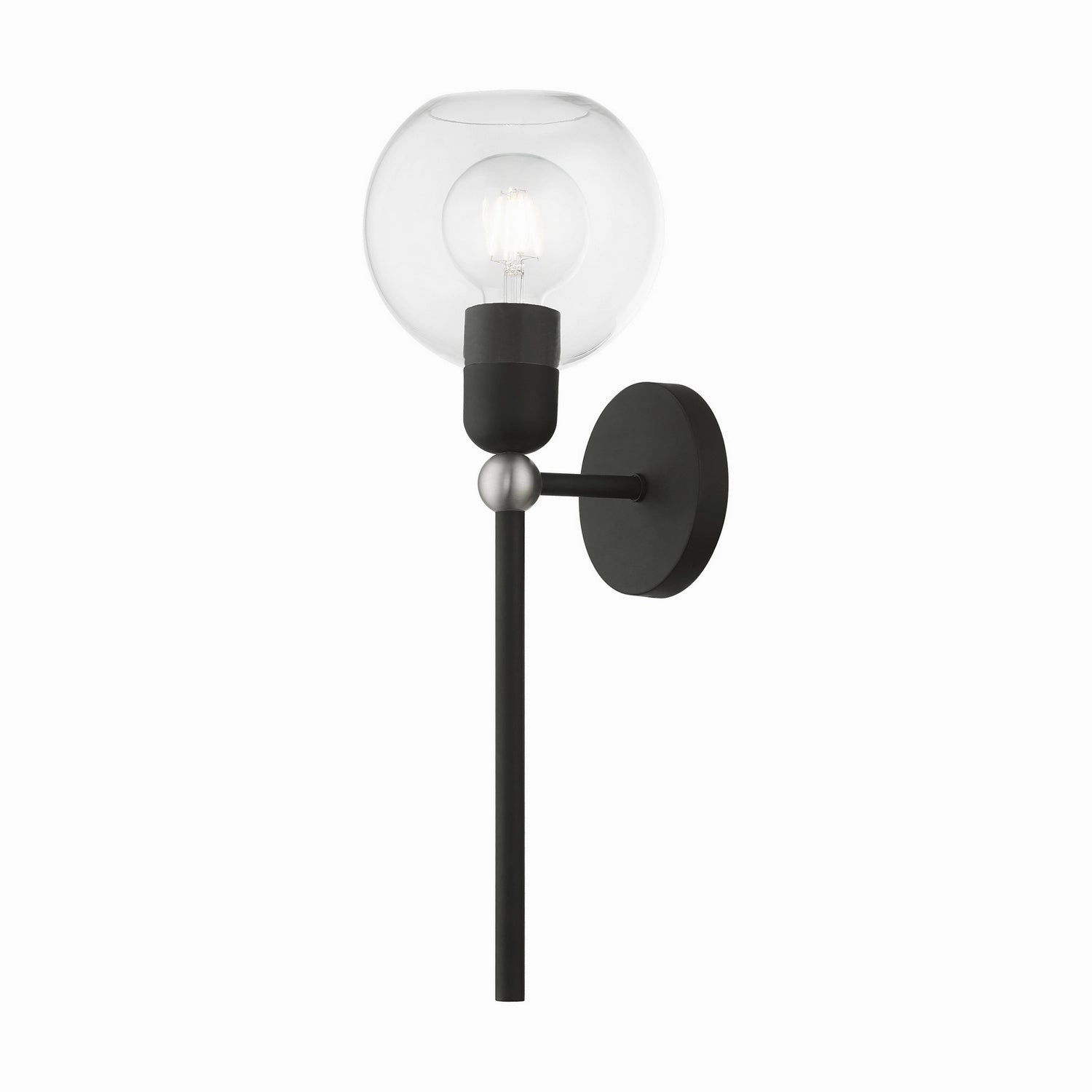 Downtown One Light Wall Sconce Black w/Brushed Nickel Designer Wall Lights store deal